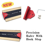 Carpenter Woodworking Scribing Mark Line Ruler Precision Scale Measuring Gauge Multifunction Vertical Ladder Ruler