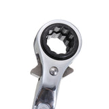 1pc 2 Way Ratchet Spanner 45#Steel Scaffold Spanner Wrench 19-21mm For Quick Fasten Remove Screws Nuts Construction Hand Tool