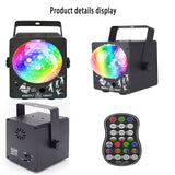 USB RGB Stage Light LED Disco Lights Crystal Magic Ball Lamp With RG Laser Projector DJ Party Holiday Christmas Party Lights