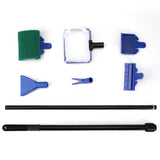 Fish Tank Clean Tools 5 In 1 Aquarium Cleaning Set Fish Net Gravel Grass Fork Rake Algae Scraper Sponge Brush Aquarium Supplies