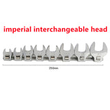 8Pcs 3/8 Inch Drive Crowfoot Wrench Set 10 to 19mm Metric/SAE Imperial Chrome Plated Crow Foot Open End Spanner Brake Wrenches