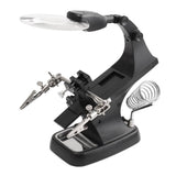 3X/4.5X Soldering Iron Magnifying Glass Third Hand Welding Magnifier Alligators Clip Holder Standing Style Repair Mgnifying Tool