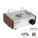 Portable Outdoor Camping Gas Stove Decorative Solid Wood Siding Accessories Gas Tank Hot Pot Stove for Self Driving Tour