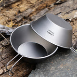 Lixada Titanium Bowl with Handle Camping Bowl Dinner Food Container Camping Pot for Outdoor Hiking Backpacking Picnic