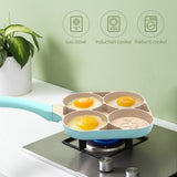 4-hole Omelet Pan Non-stick Burger Eggs Ham PanCake Maker Frying Pans Breakfast Grill wok Cooking Pot No Oil-smoke pan