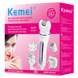 Original kemei 5in1 electric epilator for women face lady shaver bikini trimmer facial body leg hair removal rechargeable