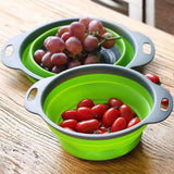 1PC Big Silicone Folding Colander Bowl Folding fruit basket Strainer Outdoor Camping Tableware Draining Bowl Portable Cookware