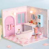 CUTEBEE Doll House DIY Miniature Dollhouse Model Wooden Toy Furnitures Casa De Boneca Dolls Houses Toys Birthday Gift H012