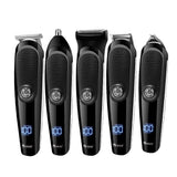 Surker hair trimmer USB rechargeable hair clipper 5 in1 men's shaver ear hair trimmer beard trimmer hair carving waterproof LCD