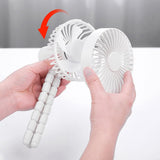 USB With Lamp Octopus Deformation Bracket Fan Silent Handheld Durable Fan Portable Bladeless Neck-mounted