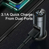 Car Bluetooth-compatible Charger Fast Charging Creative Dual U Intelligent Digital Display Multifunctional Mp3 Audio Player