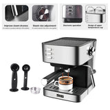 Household 850W Stainless Steel Automatic Espresso Coffee Machine Latte Cappuccino Coffee Maker Milk Frother