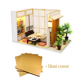 DIY Japanese Style Doll House Miniature DIY Dollhouse With Furnitures Futrue Space Wooden House 3d Miniaturas Toys for Kids Gift