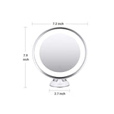 Espelho de maquiagem com ampliação iluminada led, espelho de maquiagem com ventosa, rotação ajustável de 360 graus, para banho
