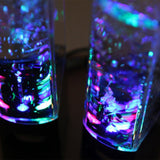 2PCS LED Light Speakers Dancing Water Music Fountain Light For PC Laptop For Phone Portable Desk Stereo Speaker