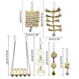 15Pcs/Set Pet Parrot Wooden Swing Chewing Toys Hanging Bell Stand Perch Training