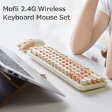 Mofii 2.4G Wireless Keyboard Mouse Combo 68 Keys Wireless Keyboard Ergonomic Mouse 3-gear Adjustable DPI