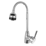 Solid Brass 360Rotatable Pull Out Kitchen Basin Faucet Mixer Tap Spray Spout Single Handle Sink Adjustable Spout Deck Mounted