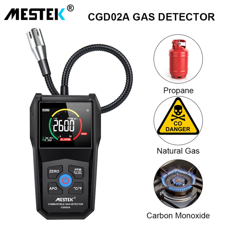 MESTEK CGD02A Color Screen Gas Analyzer Combustible Gas Leak Detector ...