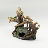 Small Aquarium Fish Tank Landscape Pavilion Tree Decoration Accessory Mountain Cave