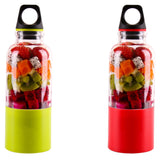 2 Pcs 500Ml Portable Juicer Cup USB Rechargeable Electric Automatic Bingo Juice Tools Mixer Bottle Red &amp; Green