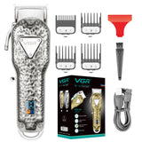 Professional Full Metal Hair Trimmer LED Barber Salon Hair Clipper For Men Electric Haircut Rechargeable Hair Cutting Machine