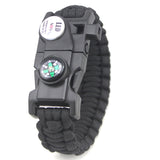 Muliti Outdoor tools Survival Bracelet with SOS Led Light Paracord Braided Rope Camping hiking Emergency Compass Whistle tools