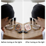 Travel Makeup Compact Mirror With Led Lighted Portable Pocket Simple Mini Mirrors For Hand Cute Small Make Up Handheld Mirror