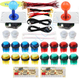 2 players joysticks kit with LED Arcade joystick 5V led buttons USB code control board for game console
