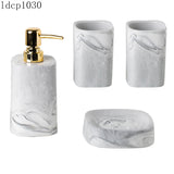 Ceramic Bathroom Decoration Accessories Toiletries Nordic Marble Pattern Soap Dish/lotion Bottle/toothbrush Holder/mouthwash Cup