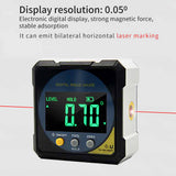 Rechargeable Battery Digital Level Protractor Inclinometer 2-side Laser Magnetic Level Angle Meter With 4-sides Magnets
