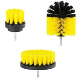 3Pieces Electric Scrubber Brush Drill Brush Kit Plastic Round Cleaning Brush For Carpet Glass Car Tires Nylon Brushes 2/3.5/4''