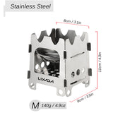Lixada Titanium Outdoor Camping Stove Portable Ultralight Folding Wood Stove Pocket Stove Camping Fishing Hiking Equipment