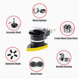 Random Orbit Air Sander with 90x175mm Base Self Vacuuming Pneumatic Sander Air-operated Polisher for Auto Body Work Furniture