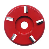 Wood Carving Cutter Disc Woodworking Shovel Plate Sculpting Tool Milling Attachment for 16mm Angle Grinder 5-Teeth Red Arc