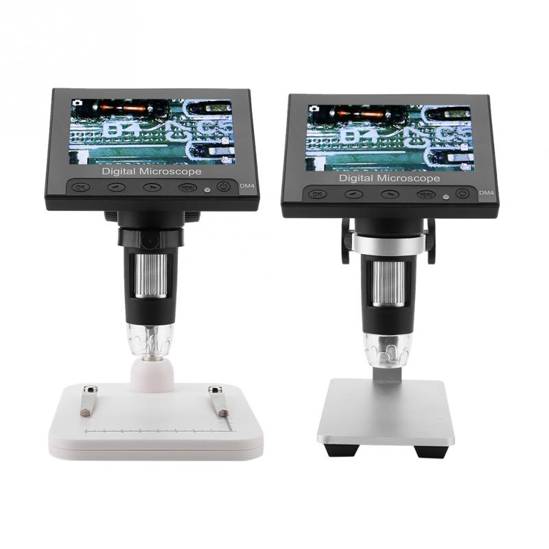500/1000X Digital Microscope DM4 2MP 4.3 Inch Display Magnifier Electronic Microscope with LED Light