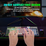 96 Keys RGB Lighting Game Keyboard USB Wired Color Matching Gaming Backlight Keyboards for PC Desktop Laptop Gamers Office