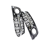1 Pair Car Front Bumper Fog Light Mesh Grill Grille Replacement for Audi A4 B8 09-11