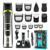 VGR 14in1 grooming kit rechargeable hair beard trimmer for men face body washable hair clipper electric nose ear
