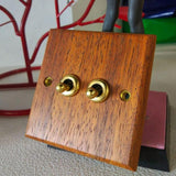 86 Type Solid Wood Panel Switch Wall Light Retro Brass Toggle Switch Wood Grain Electrical Switch Socket