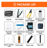 15pcs/Set FTTH Fiber Optic Tool Kit with Fiber Cleaver -70~+3dBm Optical Power Meter Visual Fault Locator 5km