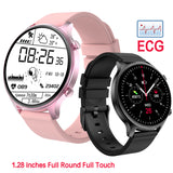 ECG Aluminium Alloy Smart Watch Men Full Round Full Touch Screen IP68 Waterproof Heart Rate Women Smartwatch For Xiaomi GTS DK18
