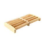 Wooden 5 Rows Foot Massage Roller Comfortable Wood Massage Wheels for Office Worker Driver Old People (Rectangular)