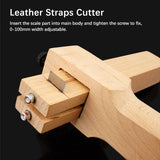 Adjustable Leather Straps Cutter Leather Belt Cutting Tool Wooden Leather Strips Cutter DIT Hand Leathercraft Tools