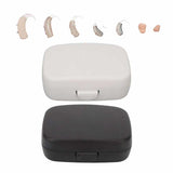 Portable Hearing Aids Case Large Capacity Portable Quadrate Black Hearing Aids Storage Box for Home Outdoor Travelling Health