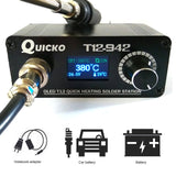 T12-942 Electric Soldering Irons OLED Digital Soldering Station with Handle Iron Tips Welding Kit Black Portable 24V 3A Solder