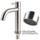 G1/2 Stainless Steel Bathroom Faucet Brushed Water Faucet Wash Basin Single Cold Water Tap Bathroom Accessories sink faucets
