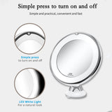 Makeup Mirror With 10x Magnifying Glass LED Light Emitting Flexible Makeup Mirror Portable Dressing Table Makeup Mirror