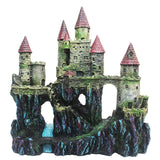 Castle Aquarium Decoration Hand Painted with Realistic Details 9.8 Inches High Fish Tank Ornaments Small Fish Shelters