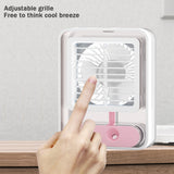 Cooler Cooling Fan Water Mist Maker Mini Portable Fan Multifunctional Silent Durable 3 Gear Adjustable for Office Bedroom School
